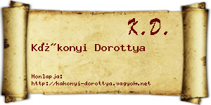 Kákonyi Dorottya névjegykártya